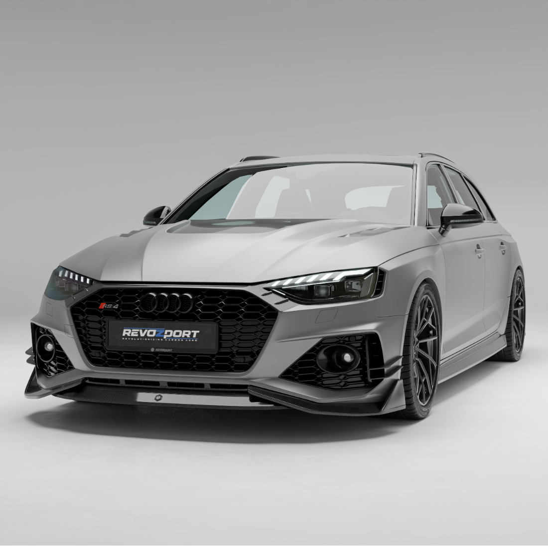 Revozport Carbon Fibre Front Lip for Audi RS4 B9.5 Facelift
