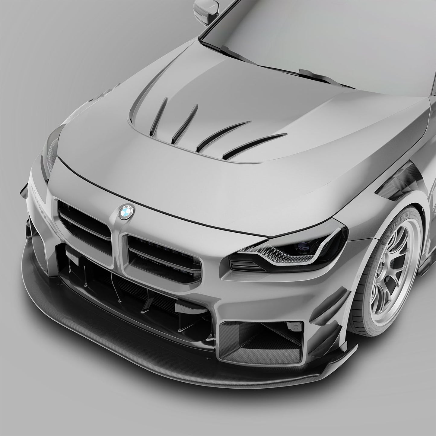 Revozport BMW M2 G87 Carbon Fibre Aero Hood & Strakes