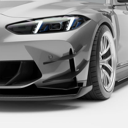 Revozport BMW M3 G80 Carbon Fibre Aero Front Bumper Canards