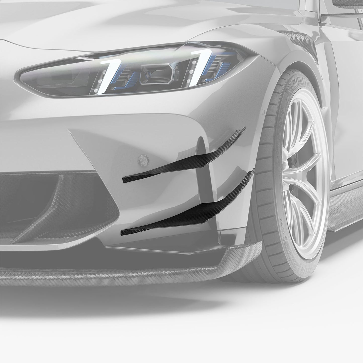 Revozport BMW M3 G80 Carbon Fibre Aero Front Bumper Canards