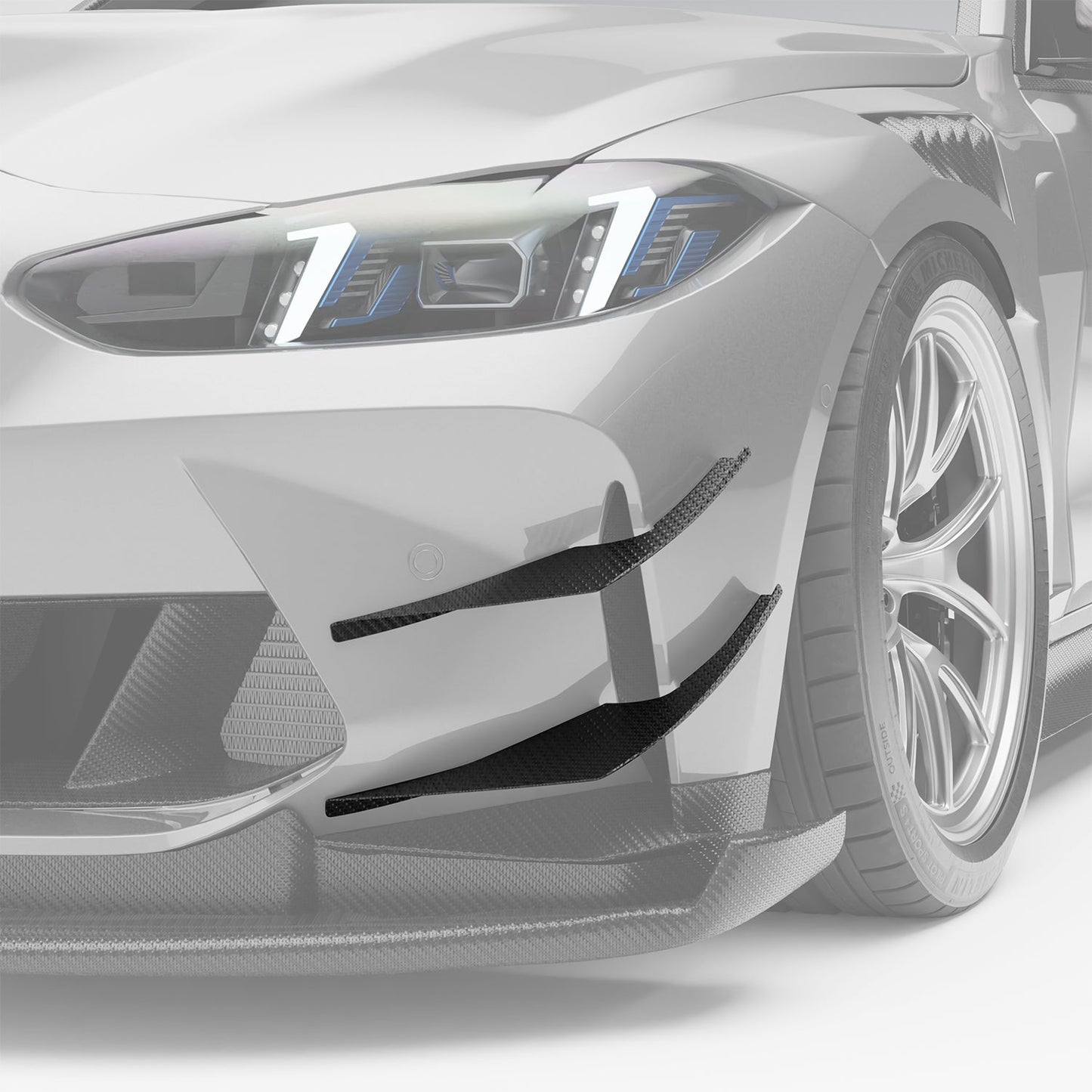 Revozport Carbon Fiber Front Bumper Canards for BMW M4 G82