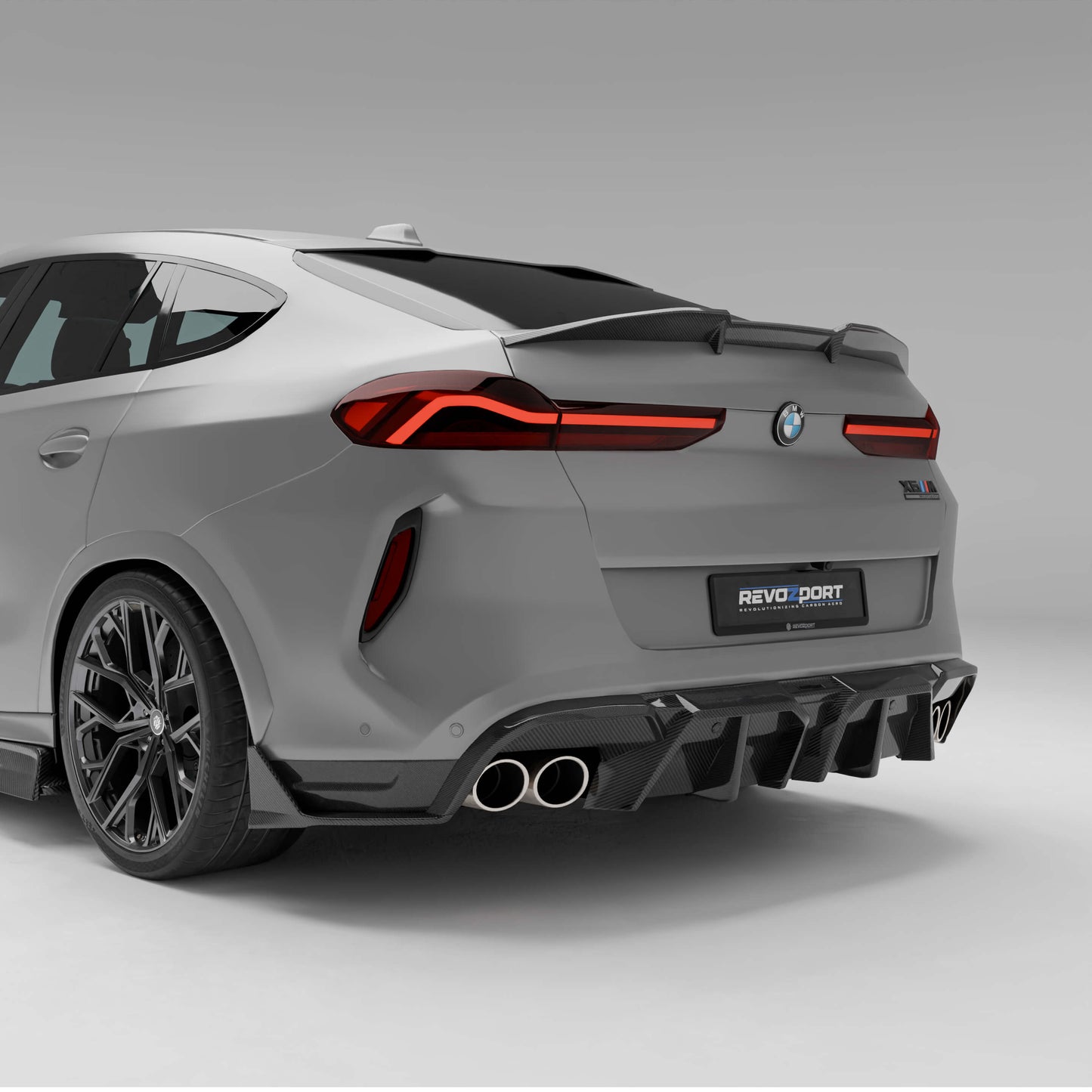 Revozport BMW X6M F96 LCI Carbon Fiber Rear Diffuser