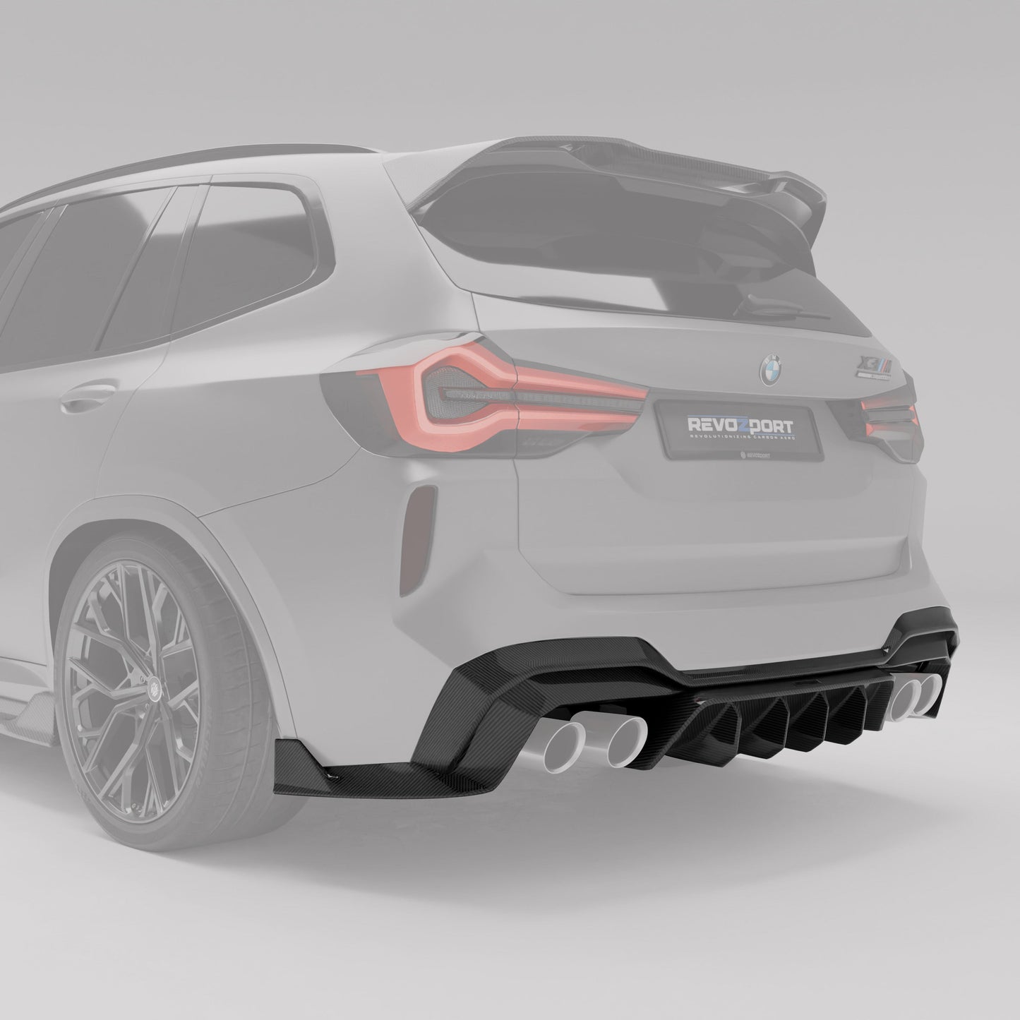 Revozport BMW X3M F97 LCI Carbon Fiber Rear Diffuser