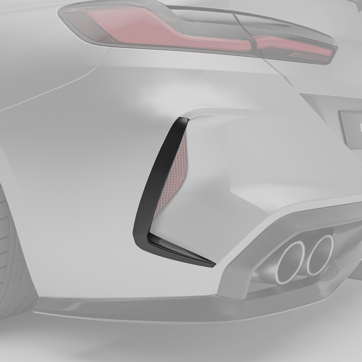 Revozport BMW M8 F91 F92 F93 Carbon Fiber Rear Bumper Canards