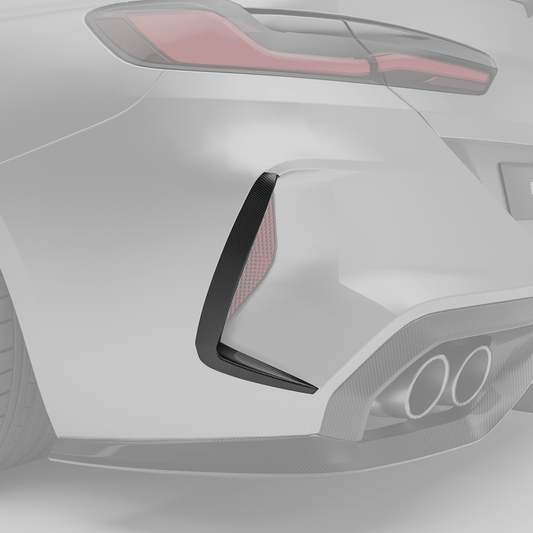 Revozport BMW M8 F91 F92 F93 Carbon Fiber Rear Bumper Canards