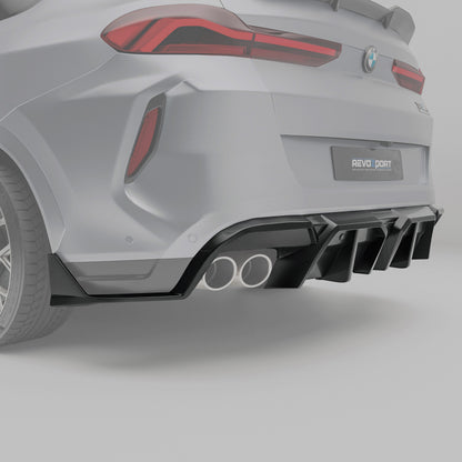Revozport Carbon Fiber Rear Bumper Splitter for BMW X6M F96