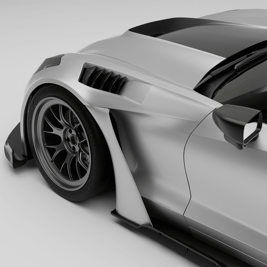 Revozport Corvette C7 Carbon Fiber Vented Front Fenders