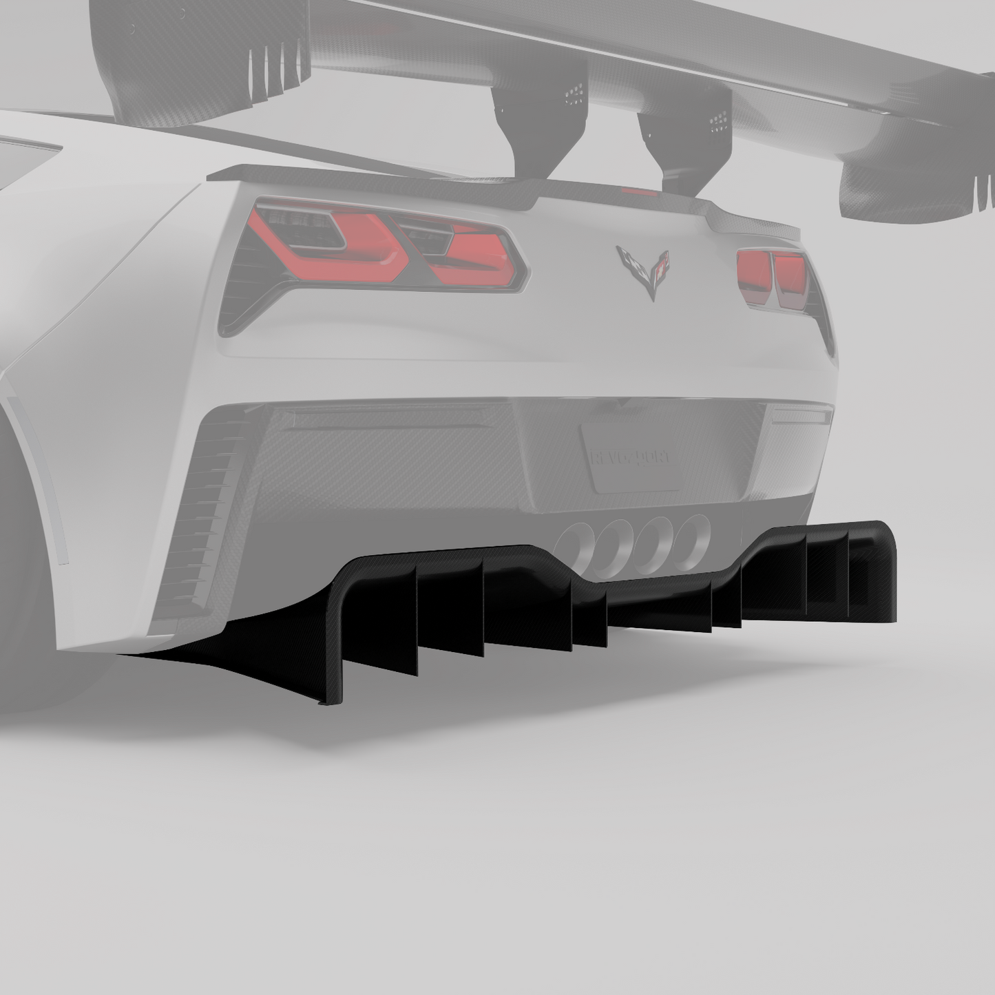 Revozport Corvette C7 Carbon Fibre Rear Diffuser – CFD-Optimised