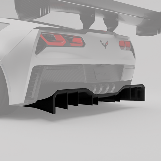 Revozport Corvette C7 Carbon Fibre Rear Diffuser – CFD-Optimised