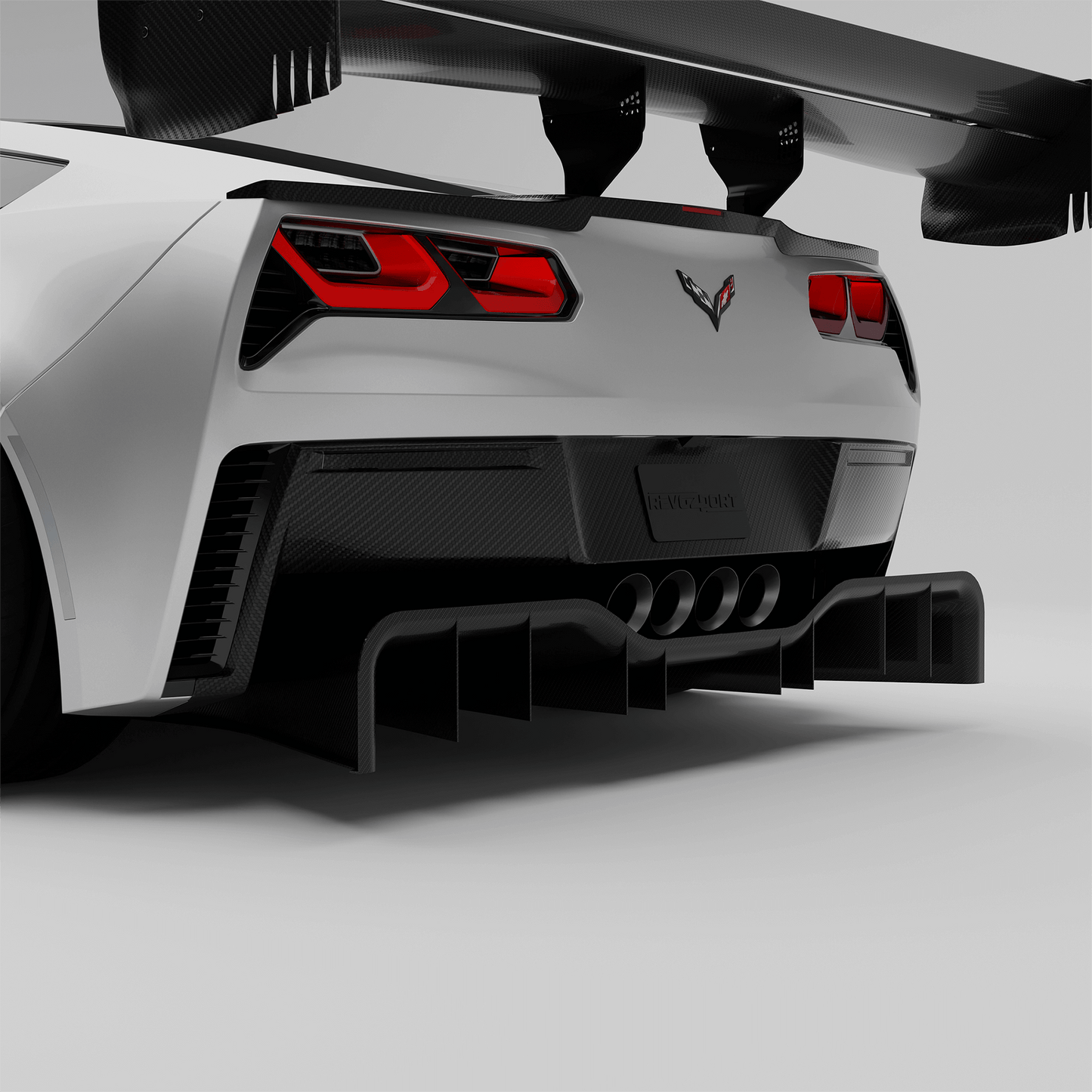 Revozport Corvette C7 Carbon Fibre Rear Diffuser – CFD-Optimised