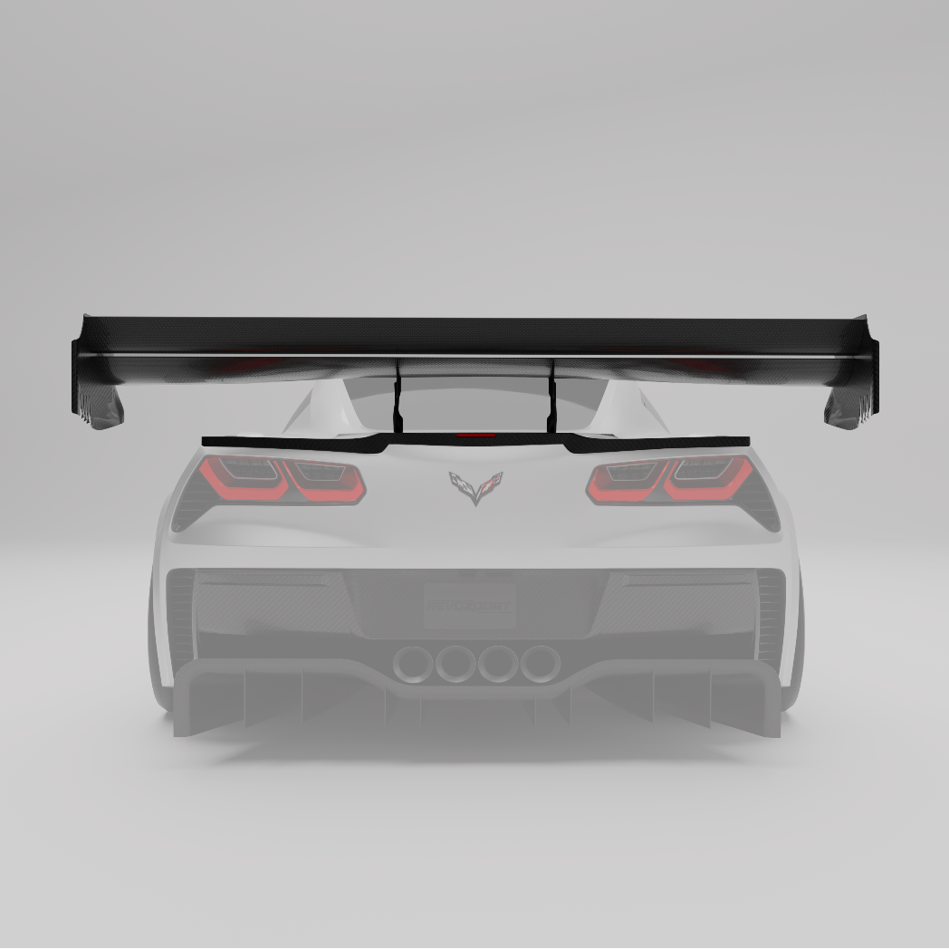 Revozport Corvette C7 Carbon Fibre Rear Wing – Dual-Element CFD