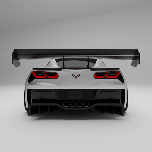 Revozport Corvette C7 Carbon Fibre Rear Wing – Dual-Element CFD