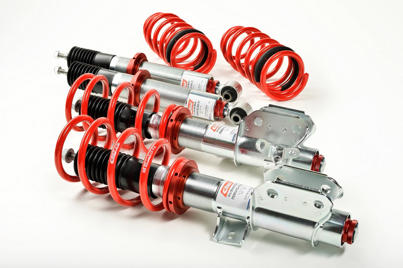 Eibach Pro-Street-Multi Coilovers for BMW 2 Coupe F22 F87, showcasing adjustable height and damping features.