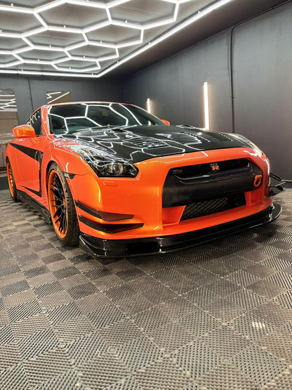 CARBON FIBRE FRONT GRILLE COVER FOR 2009-2011 NISSAN GT-R