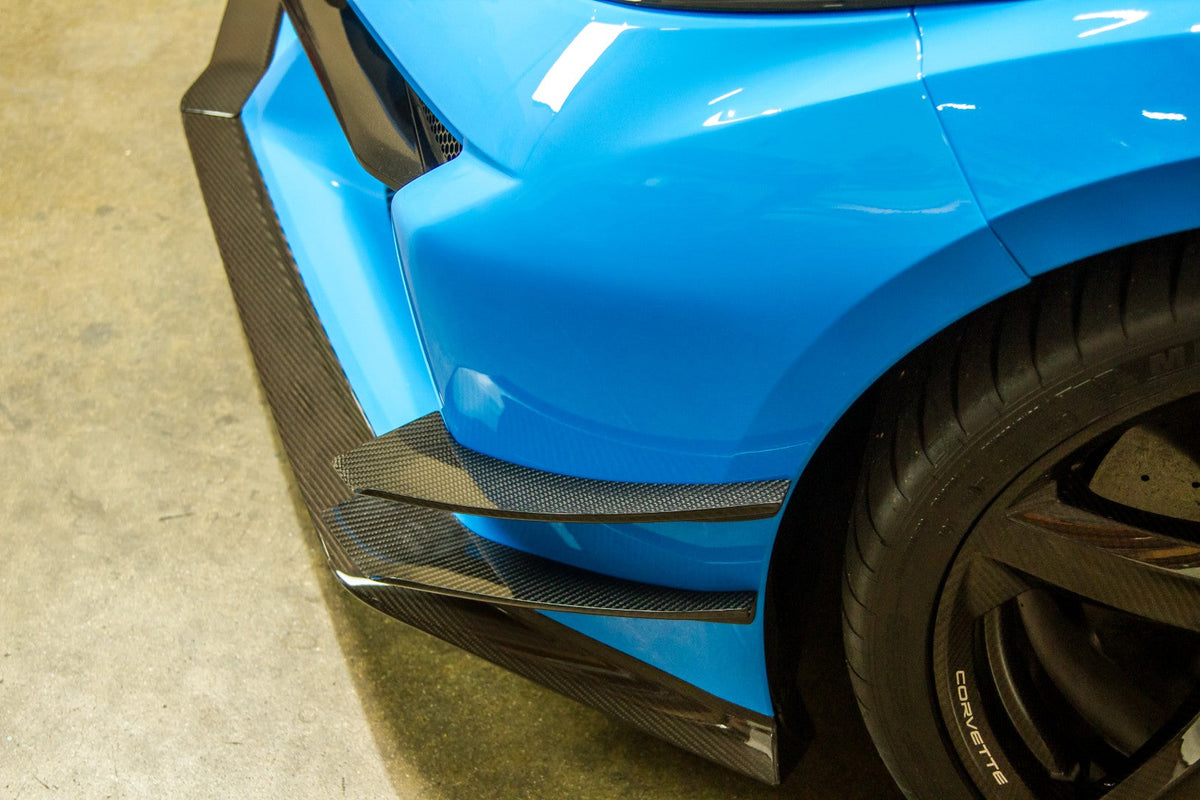 APR Carbon Fibre Front Bumper Canards for Chevrolet Corvette C8 Z06 2023+ (4 pieces) - image 6