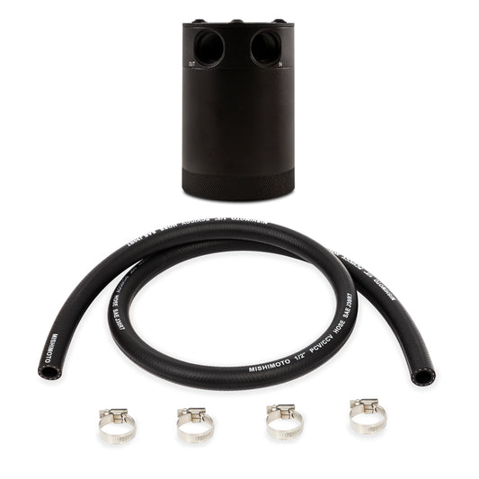 Mishimoto Compact Baffled Oil Catch Can 2-Port (Black/Polished/Red)