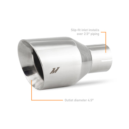 Mishimoto Double Wall Exhaust Tip 2.5" Inlet Slash Cut