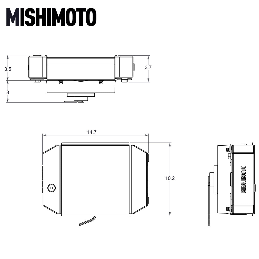 Mishimoto Universal Drag Race Aluminium Radiator (Black/Natural)