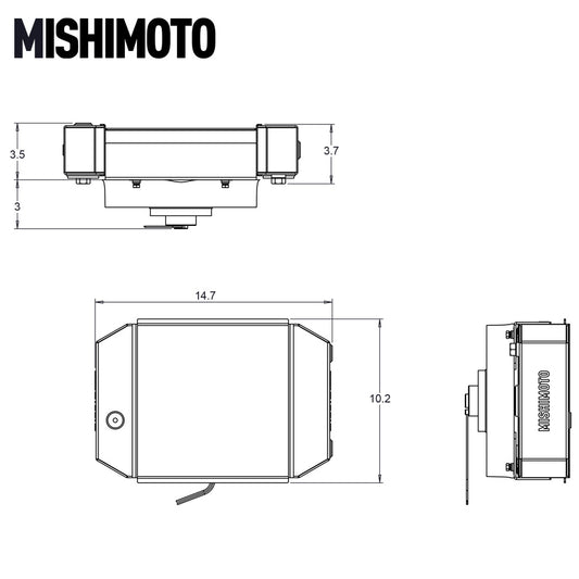 Mishimoto Universal Drag Race Aluminium Radiator (Black/Natural)