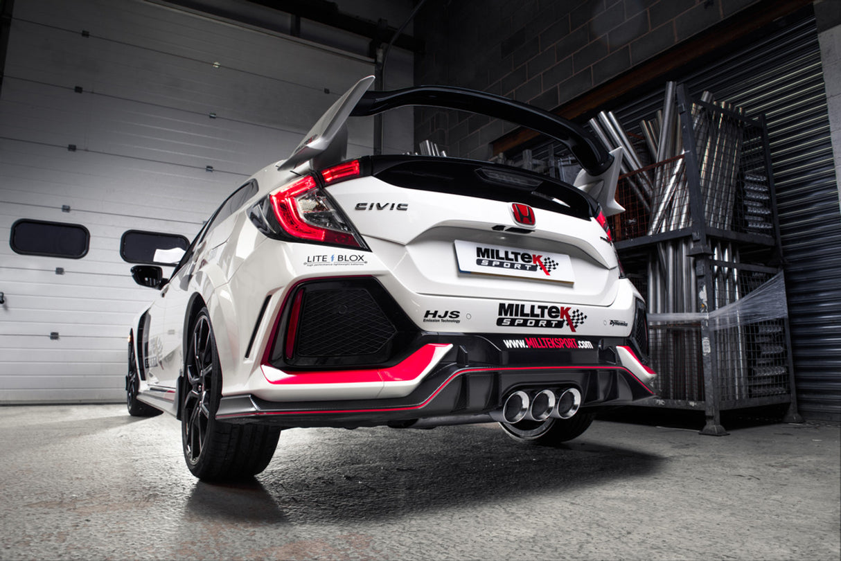 Milltek Honda Civic FK8 Type R Resonated Cat Back with Polished GT-100 Tips