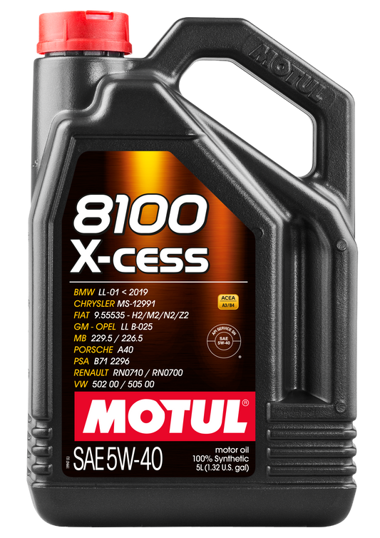 Motul 8100 X-CESS 5W40 Synthetic Engine Oil – 5 Litre
