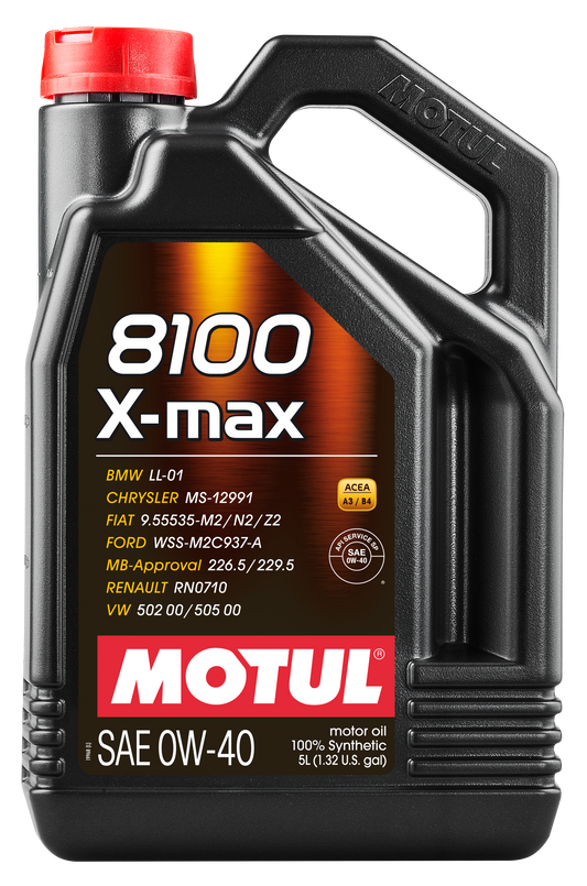 Motul 8100 X-MAX 0W40 Fully Synthetic Engine Oil 5L