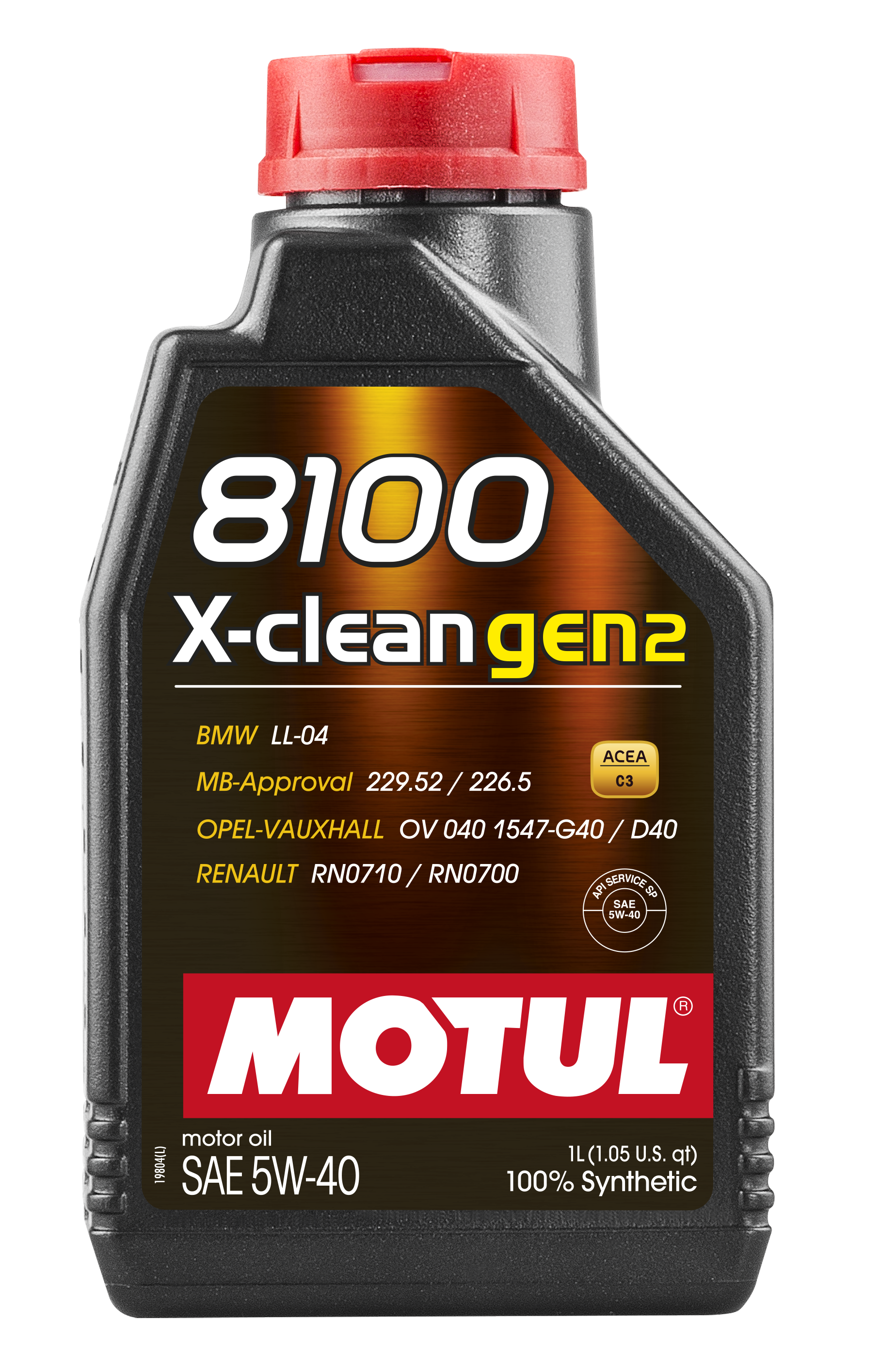 Motul 8100 X-Clean Gen2 5W-40 Engine Oil 1L
