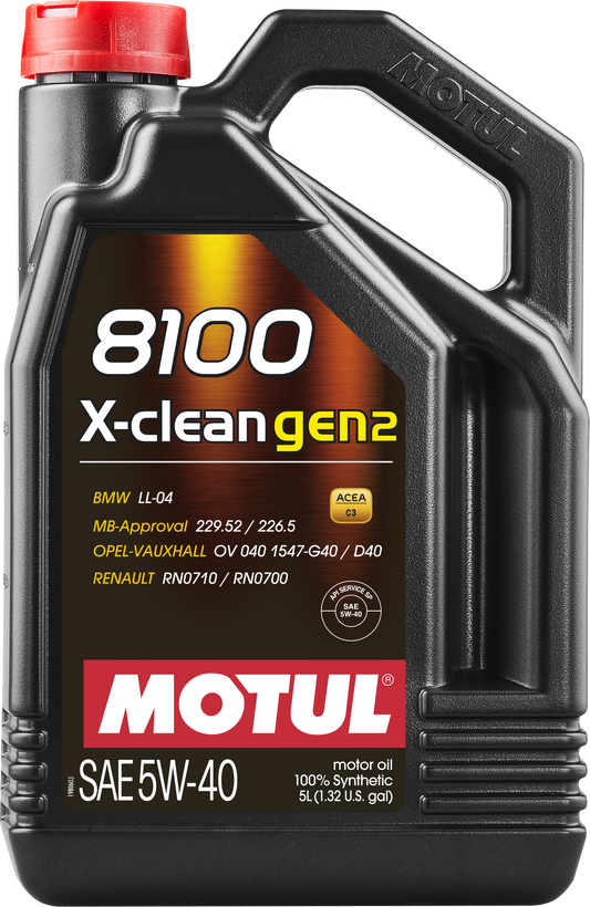 Motul 8100 X-CLEAN GEN2 5W-40 Engine Oil – 5 Litre
