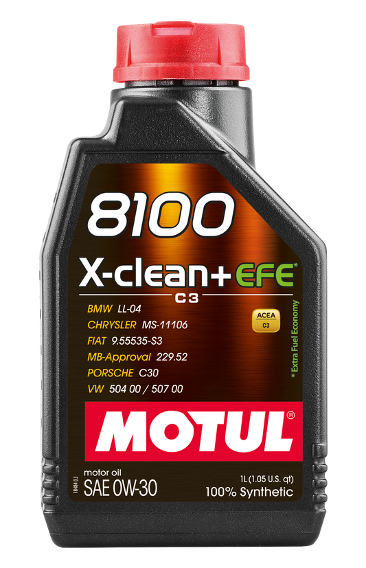 Motul 8100 X-clean+ EFE 0W30 Engine Oil 1L
