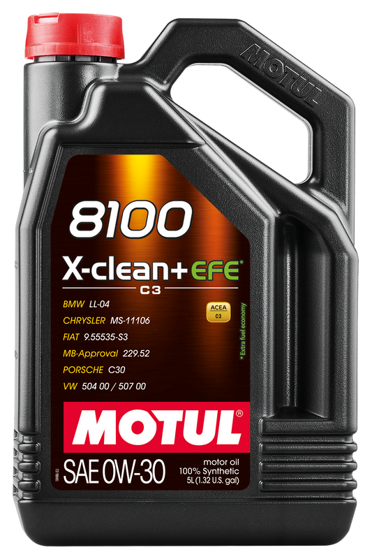 Motul 8100 X-Clean+ EFE 0W30 Synthetic Engine Oil 5L