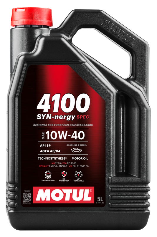 Motul 4100 SYN-nergy 10W-40 Synthetic Engine Oil – 5L