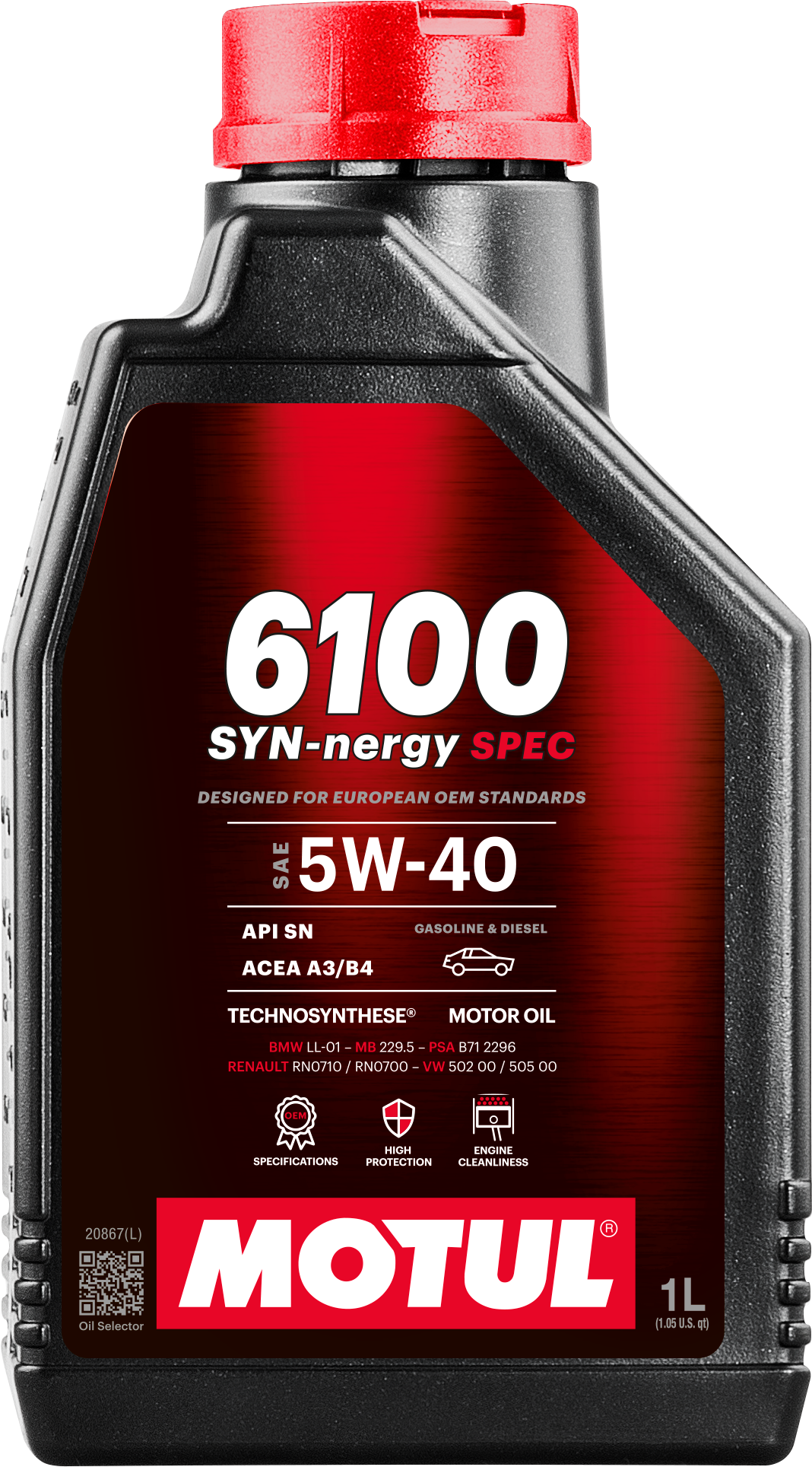Motul 6100 SYN-nergy SPEC 5W-40 Engine Oil – 1 Litre