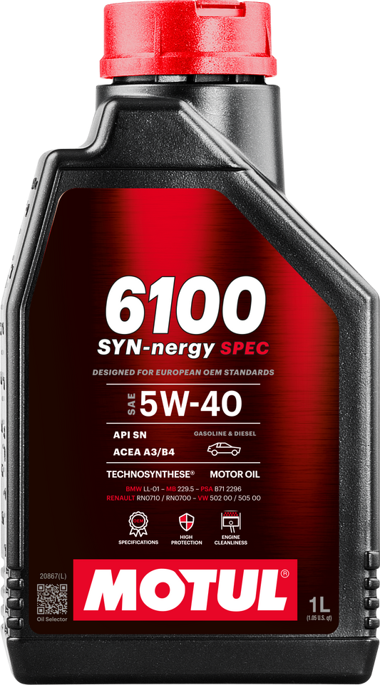Motul 6100 SYN-nergy SPEC 5W-40 Engine Oil – 1 Litre
