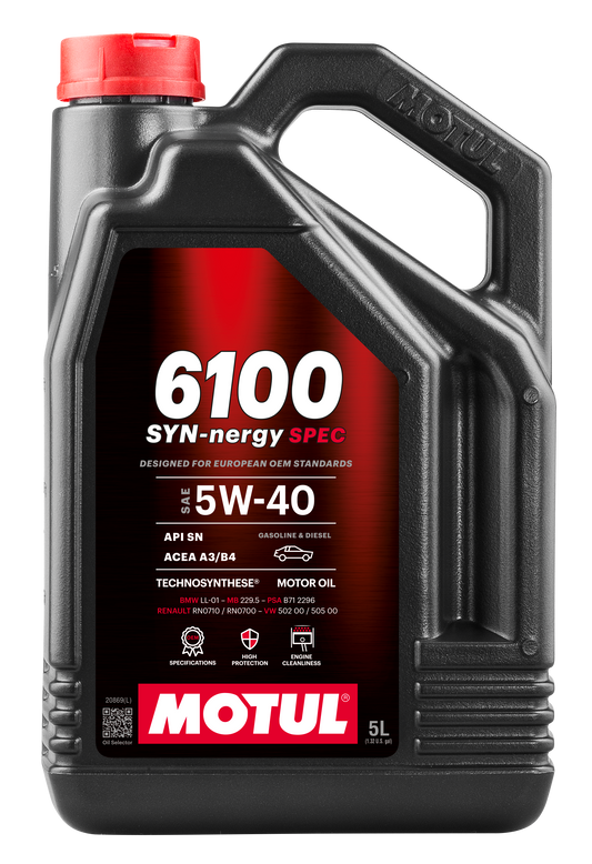 Motul 6100 SYN-nergy SPEC 5W-40 Synthetic Engine Oil – 5L