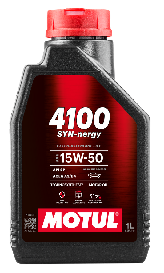 Motul 4100 SYN-nergy 15W-50 Synthetic Engine Oil 1L