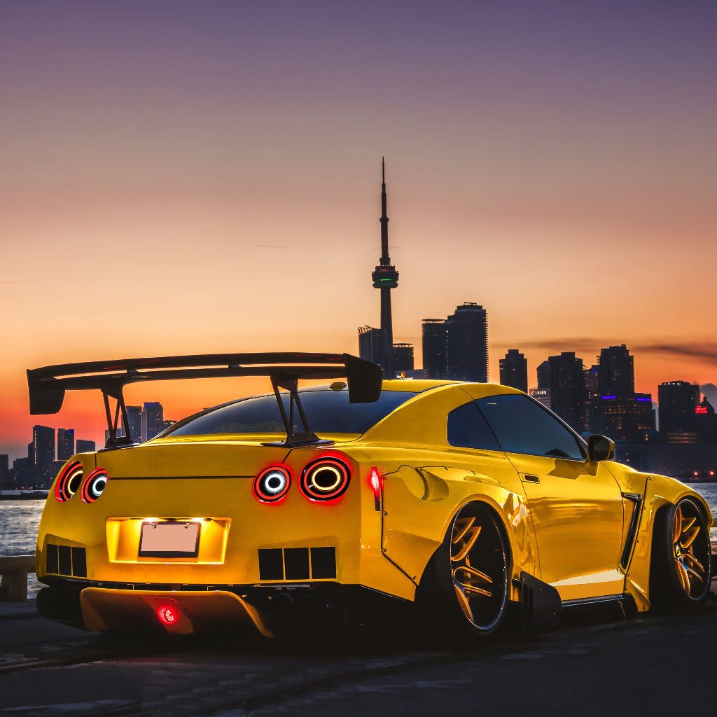 PrismBeam 08-23 Nissan GTR R35 LED Tail Lights Set Smoked