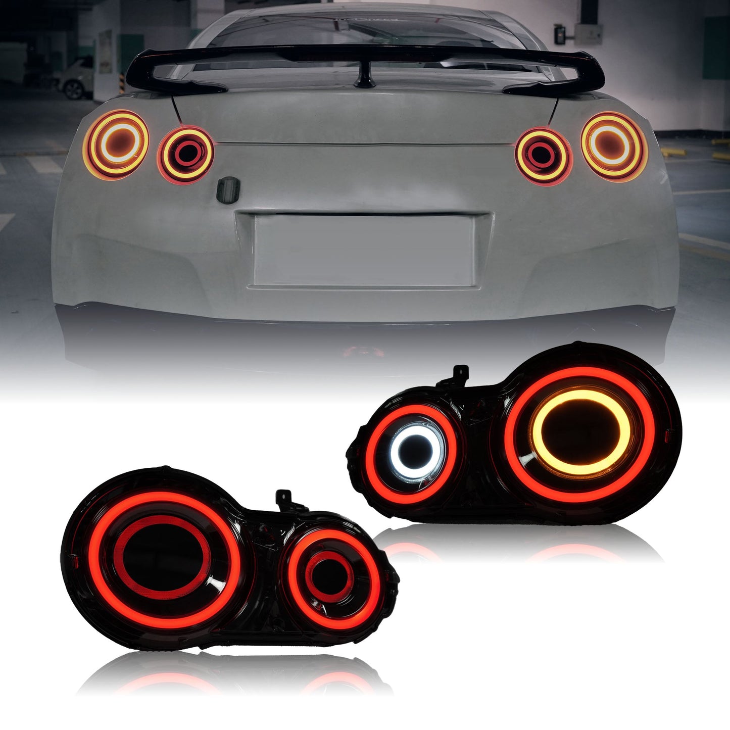 PrismBeam 08-23 Nissan GTR R35 LED Tail Lights Set Smoked