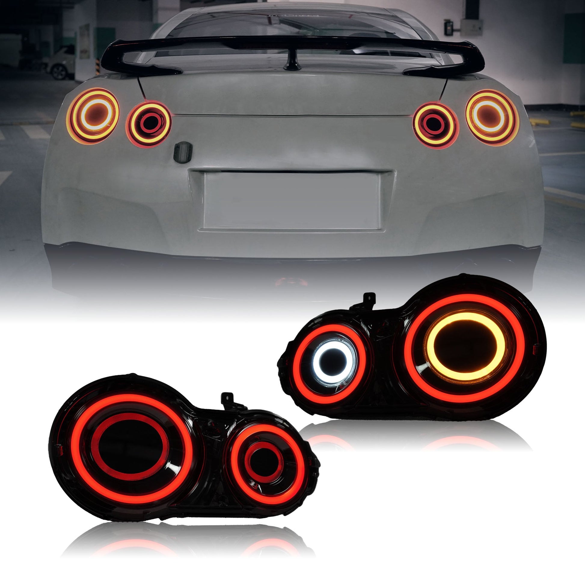 PrismBeam 08-23 Nissan GTR R35 LED Tail Lights Set Smoked