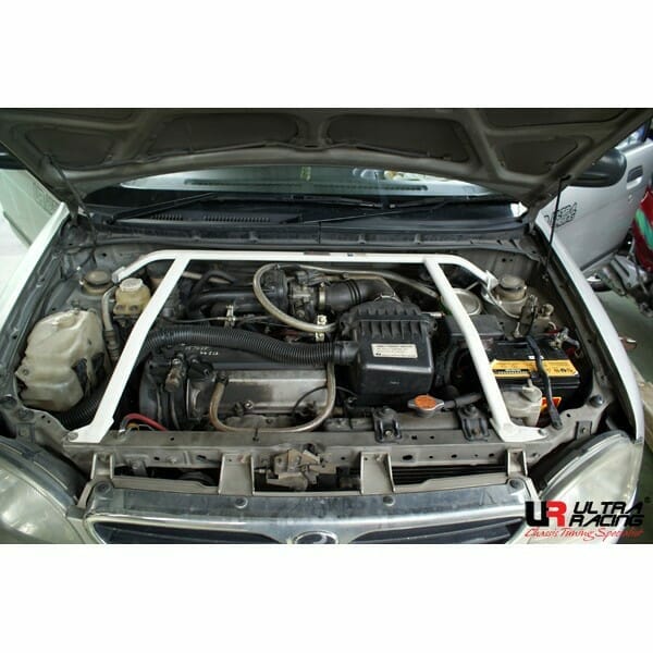 Ultra Racing 4-Point Front Upper Strut Bar for Daihatsu Cuore 99-04