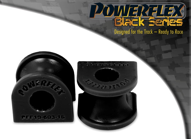 Powerflex Front Anti Roll Bar Bushes 16mm for Ford Escort Mk5 / Mk6 / Mk7 & Orion Mk3, Escort RS2000 4x4, Fiesta Mk3, Fiesta Mk4 / Mk5, Puma (1997-2001), Ka (1996-2008) - Black Series