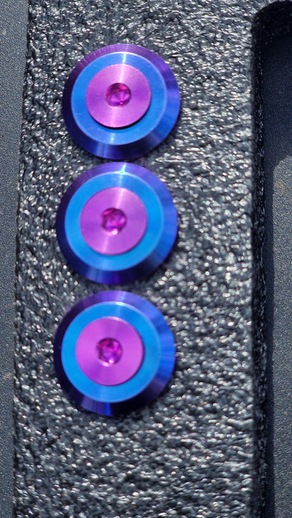 Grade 5 Titanium M6 Countersunk Washer & Bolt - Burnt Blue / Purple