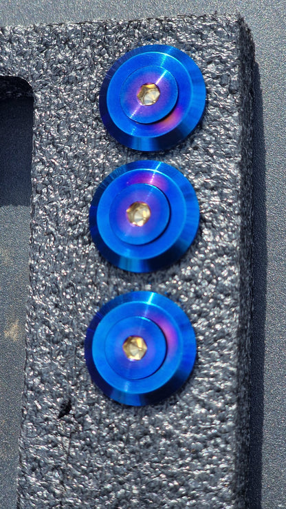 Grade 5 Titanium M6 Countersunk Washer & Bolt - Burnt Blue / Purple