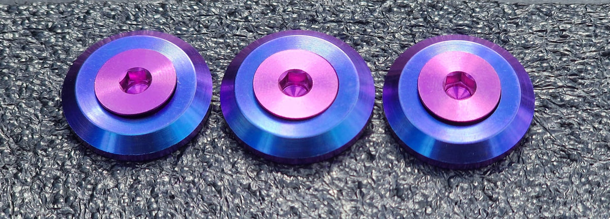 Grade 5 Titanium M6 Countersunk Washer & Bolt - Burnt Blue / Purple