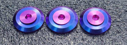 Grade 5 Titanium M6 Countersunk Washer & Bolt - Burnt Blue / Purple