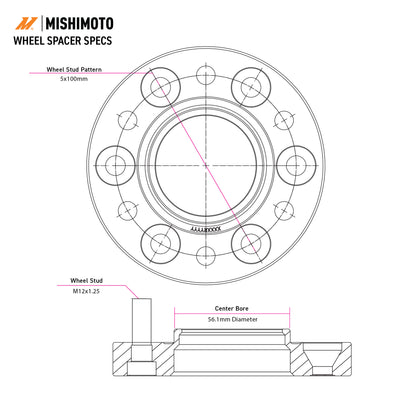 Mishimoto Wheel Spacers 5x100 50mm for Subaru BRZ & Impreza