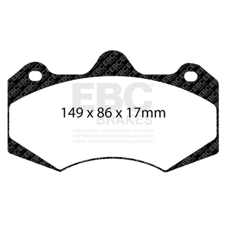 EBC RP1 Track pads for AP Racing  CP7040 CP7040D61   (DP8042RP1) Front Image 2