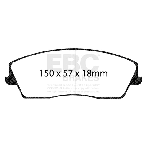 EBC Redstuff 3000 Series Sport Brake Pad Set (DP31723C) Image 1