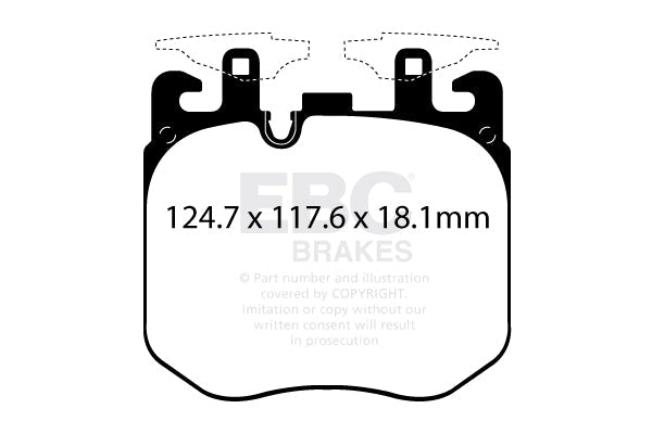 EBC Redstuff 3000 Series Sport Brake Pad Set (DP32304C) Image 2