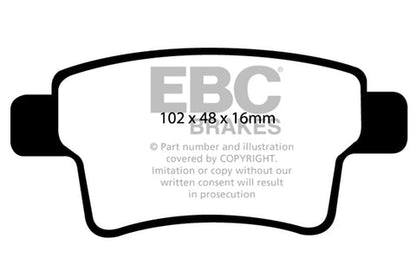EBC Greenstuff 2000 Series Sport Brake Pad Set (DP21961) Image 2