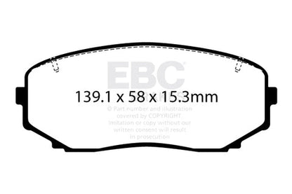 EBC Yellowstuff 4000 Series Street and Track Brake Pad Set (DP42463R) Image 1